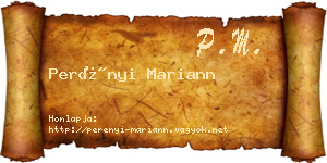 Perényi Mariann névjegykártya