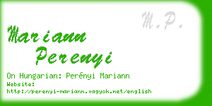 mariann perenyi business card