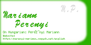 mariann perenyi business card
